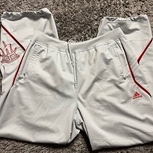 Adidas Men’s White Track Pants with Red Accents